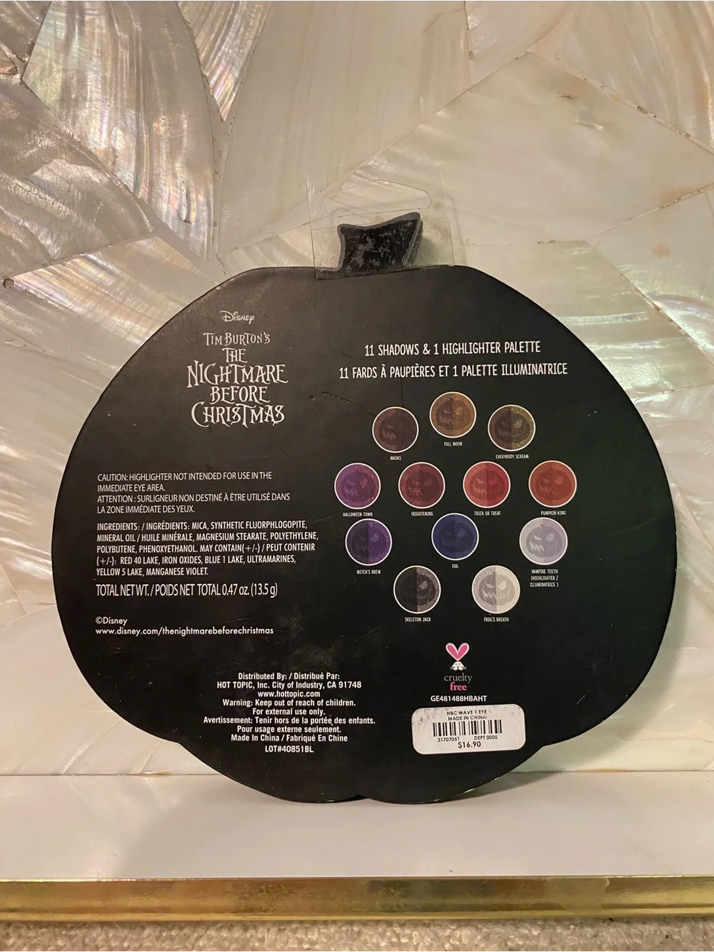 NEW The Nightmare Before Christmas Jack& Pumpkin Eyeshadow & Highlighter Palette